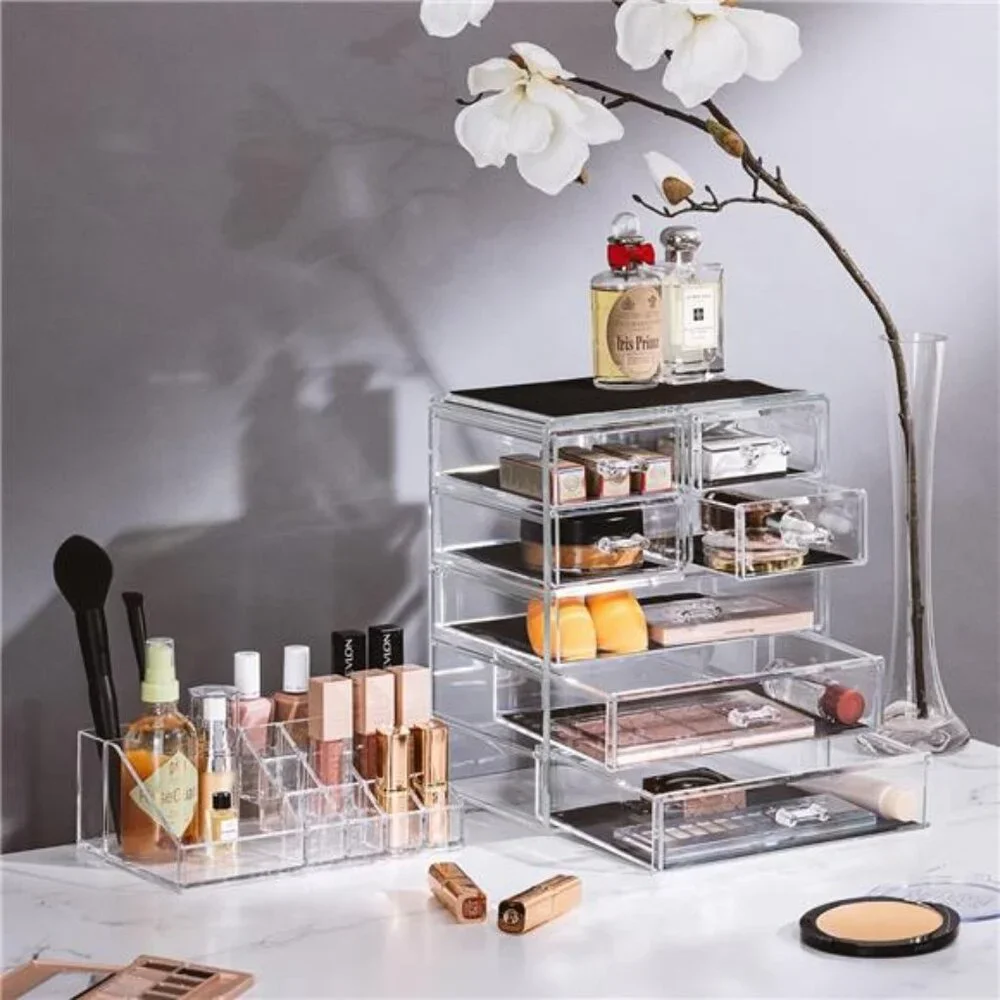 Clear Cosmetic Makeup Organizer - Make Up & Jewelry Storage, Case & Display
